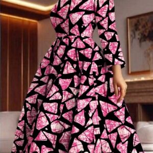 Blush Mosaic Flare Dress