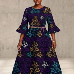 Regal Flora Bell-Sleeve  Midi