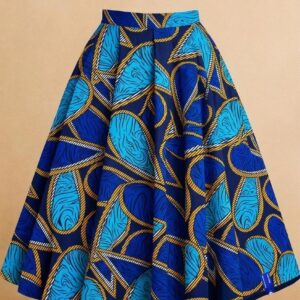 Vibrant Blue Ankara Flare Skirt