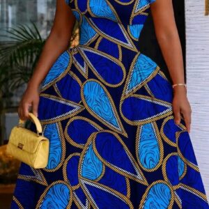 Royal Sapphire Ankara Dress